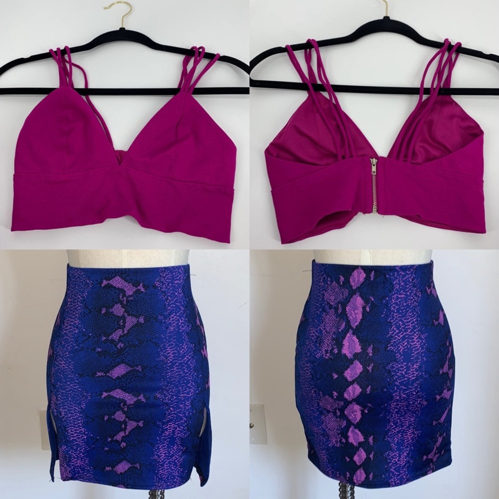 Both items! Pink and blue sexy evening out…